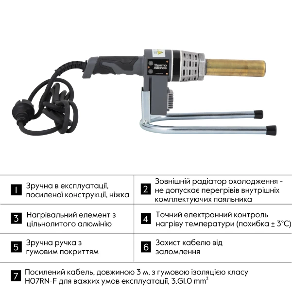 Паяльник для пластиковых труб Thermo Alliance STD-102 Ø20-32 (автоматический 700W) - 3 фото