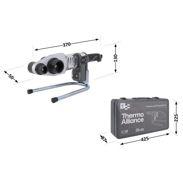 Паяльник для пластиковых труб Thermo Alliance STD-103 Ø20-63 (автоматический 800W) - 1 фото