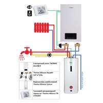 Комплексное решение Thermo Alliance для котельной: электрический котел 12 кВт + комплект бойлера + комбинированный напольный водонагреватель 100 л - 1 фото