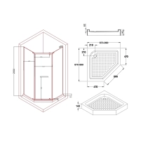 Душевая кабина Lidz Dozorca SC90x90.CRM.LOW.TR, стекло прозрачное 6 мм - 1 фото