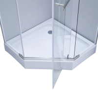 Душевая кабина Lidz Dozorca SC90x90.CRM.LOW.TR, стекло прозрачное 6 мм - 2 фото