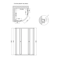 Душевая кабина Lidz Latwa SC80x80.SAT.LOW.GR, стекло тонированное 4 мм без поддона - 1 фото