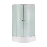 Lidz Latwa SC80x80.SAT.MID.FR Душевая кабина полукруглая, стекло Frost 4 мм + Lidz Душевой поддон KAPIELKA ST80x80x26, с панелью