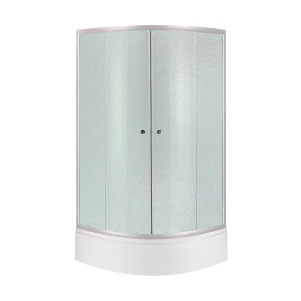 Lidz Latwa SC80x80.SAT.MID.FR Душевая кабина полукруглая, стекло Frost 4 мм + Lidz Душевой поддон KAPIELKA ST80x80x26, с панелью