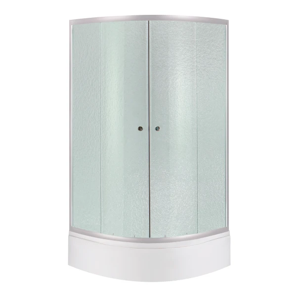 Lidz Latwa SC90x90.SAT.MID.FR Душевая кабина полукруглая, стекло Frost 4 мм + Lidz Душевой поддон KAPIELKA ST90x90x26, с панелью