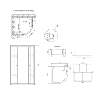 Душова кабіна Latwa SC80x80.SAT.MID.GR полукругла, скло тон. 4 мм + Душовий піддон KAPIELKA ST80x80x26, з панеллю Lidz - 1 фото