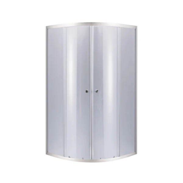 Душова кабіна Latwa SC80x80.SAT.MID.GR полукругла, скло тон. 4 мм + Душовий піддон KAPIELKA ST80x80x26, з панеллю Lidz - 2 фото