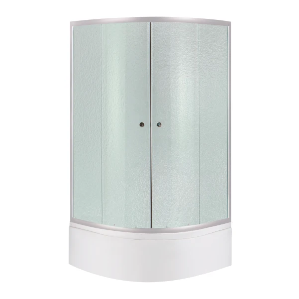 Lidz Latwa SC90x90.SAT.HIGH.FR Душевая кабина полукруглая, стекло Frost 4 мм + Lidz Душевой поддон KAPIELKA ST90x90x41, с панелью