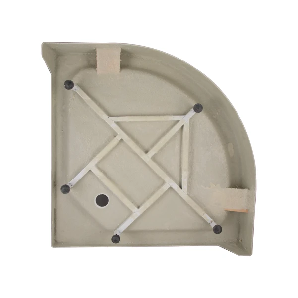 Lidz Душовий піддон KAPIELKA ST80x80x14 низький, напівкруглий, діаметр зливу 52 мм - 3 фото