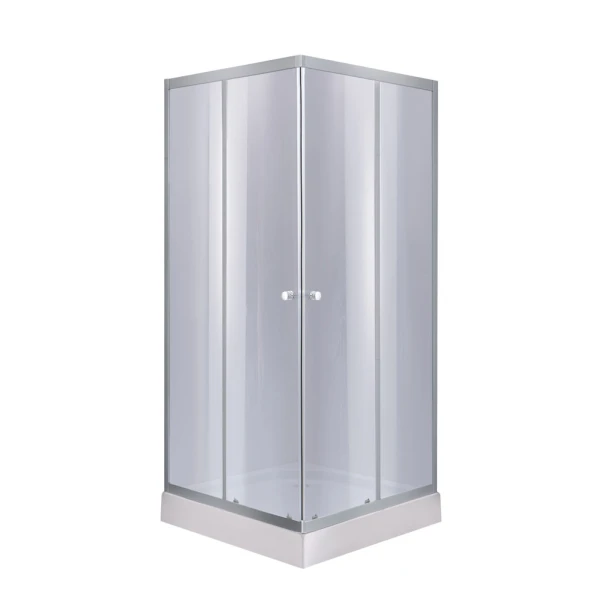 Душевая кабина Lidz Wawel SC80x80.SAT.LOW.GR, стекло тон. 4 мм + Lidz Душевой поддон KAPIELKA ST80x80х14