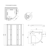 Душевая кабина Lidz Latwa SC90x90.SAT.LOW.GR, стекло тон. 4 мм + Lidz Душевой поддон KAPIELKA ST90x90x14 - 1 фото
