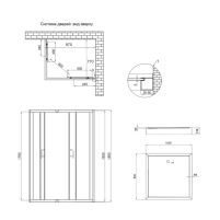 Душова кабіна Lidz Wawel SC100x80.SAT.LOW.FR, скло Frost 5 мм + Lidz Душовий піддон KAPIELKA ST100x80х14 - 1 фото