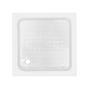 Душовий піддон KAPIELKA ST80x80х14 низький, квадратний, діаметр зливу 52 мм Lidz
