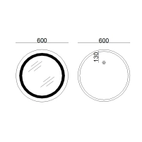 Зеркало Lidz Aria R600 с LED-подсветкой Touch, с антизапотеванием, с диммером, рег. яркости LD78LR600 - 1 фото
