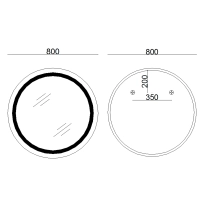 Дзеркало Lidz Aria R800 з LED-підсвічуванням Touch, з антизапотіванням, з димером, рег. яскравості LD78LR800 - 1 фото