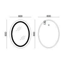 Дзеркало Lidz Vida 800х600 з LED-підсвічуванням Touch, з антизапотіванням, з димером, рег. яскравості LD78LF6080 - 1 фото
