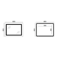 Зеркало Lidz Kubis 800х600 с LED-подсветкой Touch, с антизапотеванием, с диммером, рег. яркости LD78LF9047400 - 1 фото