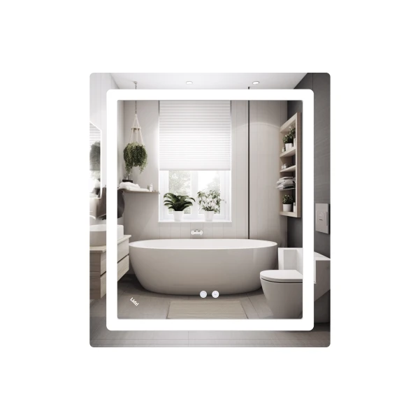 Зеркало Lidz Kubis (KU2) 700х800 с LED-подсветкой Touch, с антизапотеванием, с диммером, рег. яркости LD78LF9048070