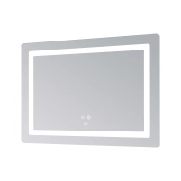 Дзеркало Lidz Kubis (KU2) 900х700 з LED-підсвічуванням Touch, з антизапотіванням, з димером, рег. яскравості LD78LF904907048452 - 4 фото