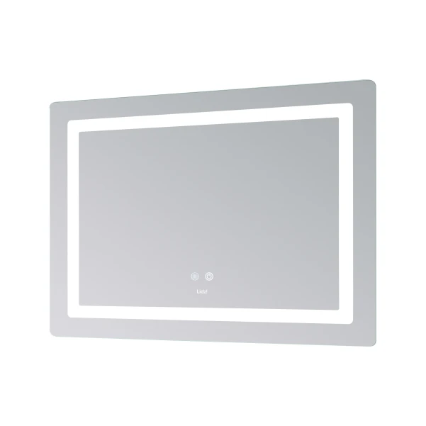 Дзеркало Lidz Kubis (KU2) 900х700 з LED-підсвічуванням Touch, з антизапотіванням, з димером, рег. яскравості LD78LF904907048452 - 4 фото