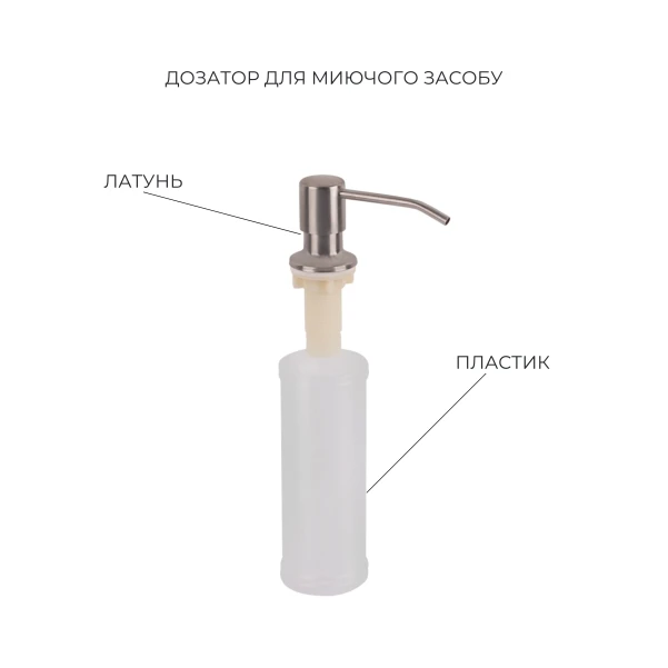 Комплект Lidz Handmade H7849R Мойка для кухни интегрированная крыло справа Brushed в комплекте с дозатором + Lidz K01G Корзина для кухонной мойки - 4 фото