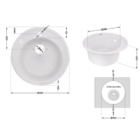 Кухонна мийка Lidz D510/200 WHI-01 (LIDZWHI01D510200) - 1 фото
