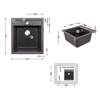 Кухонна мийка Lidz 460х515/200 GRF-13 (LIDZGRF13460515200) - 1 фото