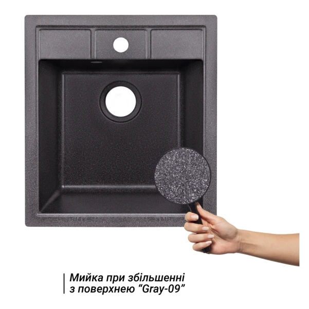 Кухонна мийка Lidz 460х515/200 GRF-13 (LIDZGRF13460515200) - 2 фото