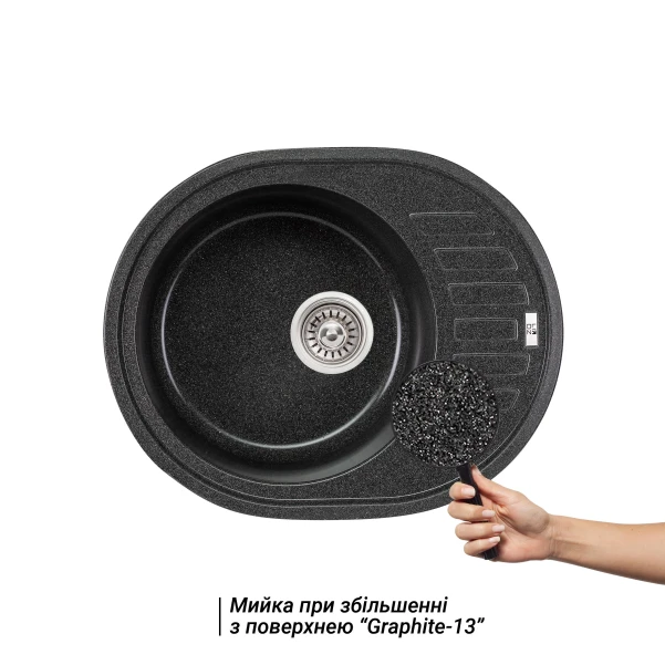 Кухонная мойка Lidz 620x500/200 GRF-13 (LIDZGRF13620500200) - 2 фото
