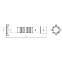 Гибкая труба Lidz (WHI) 60 01 G002 01 с накидной гайкой 1 1/2" длина 1200 мм - 1 фото