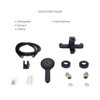 Комплект смесителей для ванной комнаты Lidz Latwa 001Black+Lidz Latwa 006Black+Lidz Latwa 005Black - 5 фото