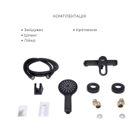 Комплект змішувачів для ванної кімнати Lidz Latwa 001Black+Lidz Latwa 006Black+Lidz Latwa 005Black+Lidz Latwa 010Black - 9 фото