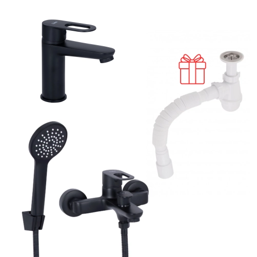 Комплект для Ванної Latwa: Змішувач для раковини LDLAT001BLA45418 + Змішувач для ванної LDLAT006BLA45419