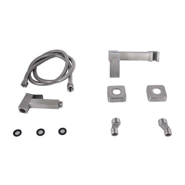 Набор для гигиенического душа Lidz Kubis 110 Nickel LDKUB110NKS46103 прямоугольный - 5 фото