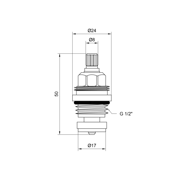 Кран-букса для смесителя Lidz Repair 03101 1/2 резина LDREP0310134814 - 1 фото