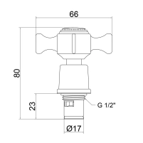 Кран-букса для змішувача Lidz Repair 22 1/2 пара LDREP22CRM22151 Chrome - 1 фото