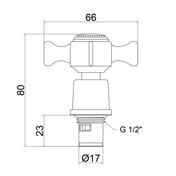 Кран-букса для змішувача Lidz Repair 22 1/2 пара LDREP22CRM22151 Chrome - 1 фото