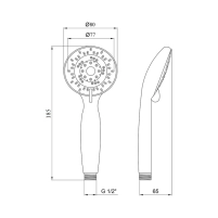 Лейка для ручного душа Lidz Niagara 05 80 мм округлая LDNIA05CRM22037 Chrome - 1 фото