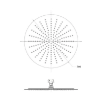 Лійка для верхнього душу Лейки Lidz Лейка 130 300 мм округла LDNIA130NKS32451 Chrome - 1 фото