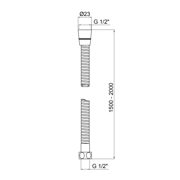 Шланг Lidz Niagara 12 1,5-2,0 м LDNIA12CRM35460 Chrome - 1 фото