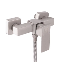 Змішувач для душу Lidz Kubis 010 (з душовим гарнітуром) (k35) LDKUB010NKS28535 Nickel - 2 фото