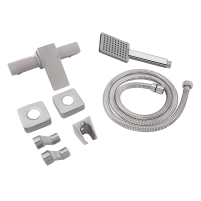Змішувач для душу Lidz Kubis 010 (з душовим гарнітуром) (k35) LDKUB010NKS28535 Nickel - 4 фото