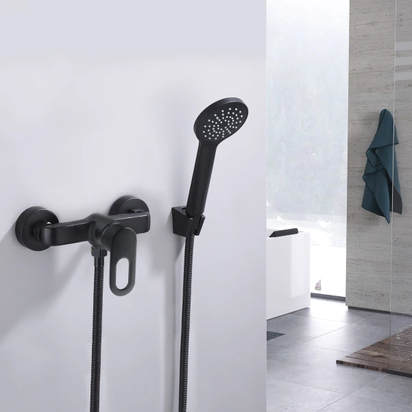Смеситель для душа Lidz Latwa 010 (с душевым гарнитуром) (k40) LDLAT010BLA45421 Black - 5 фото