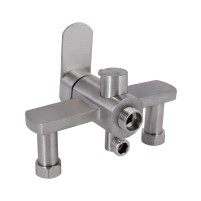 Смеситель для ванны Lidz Luna 005 (c душевым гарнитуром) (k35) LDLUN005NKS46093 Nickel - 3 фото