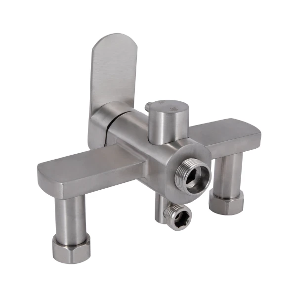 Смеситель для ванны Lidz Luna 005 (c душевым гарнитуром) (k35) LDLUN005NKS46093 Nickel - 3 фото