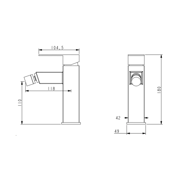 Смеситель для биде Lidz Kubis 001AF (k35) LDKUB001AFNKS46097 Nickel - 1 фото