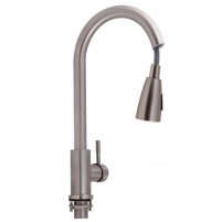 Смеситель для кухни Lidz Aria 015FL с выдвижным изливом (k35) LDARI015FLNKS34945 Nickel - 2 фото