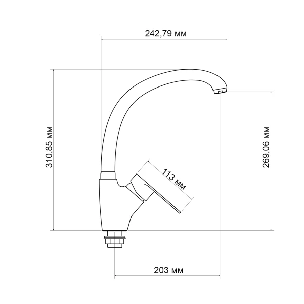 Смеситель для кухни Lidz Tani 007F (k40) LDTAN007FCRM44970 Chrome - 1 фото
