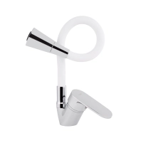Змішувач для кухні Lidz Tani 008F3 з гнучким виливом (k40) LDTAN008F3WCR37037 Chrome/White - 2 фото