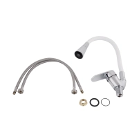 Змішувач для кухні Lidz Tani 008F3 з гнучким виливом (k40) LDTAN008F3WCR37037 Chrome/White - 4 фото